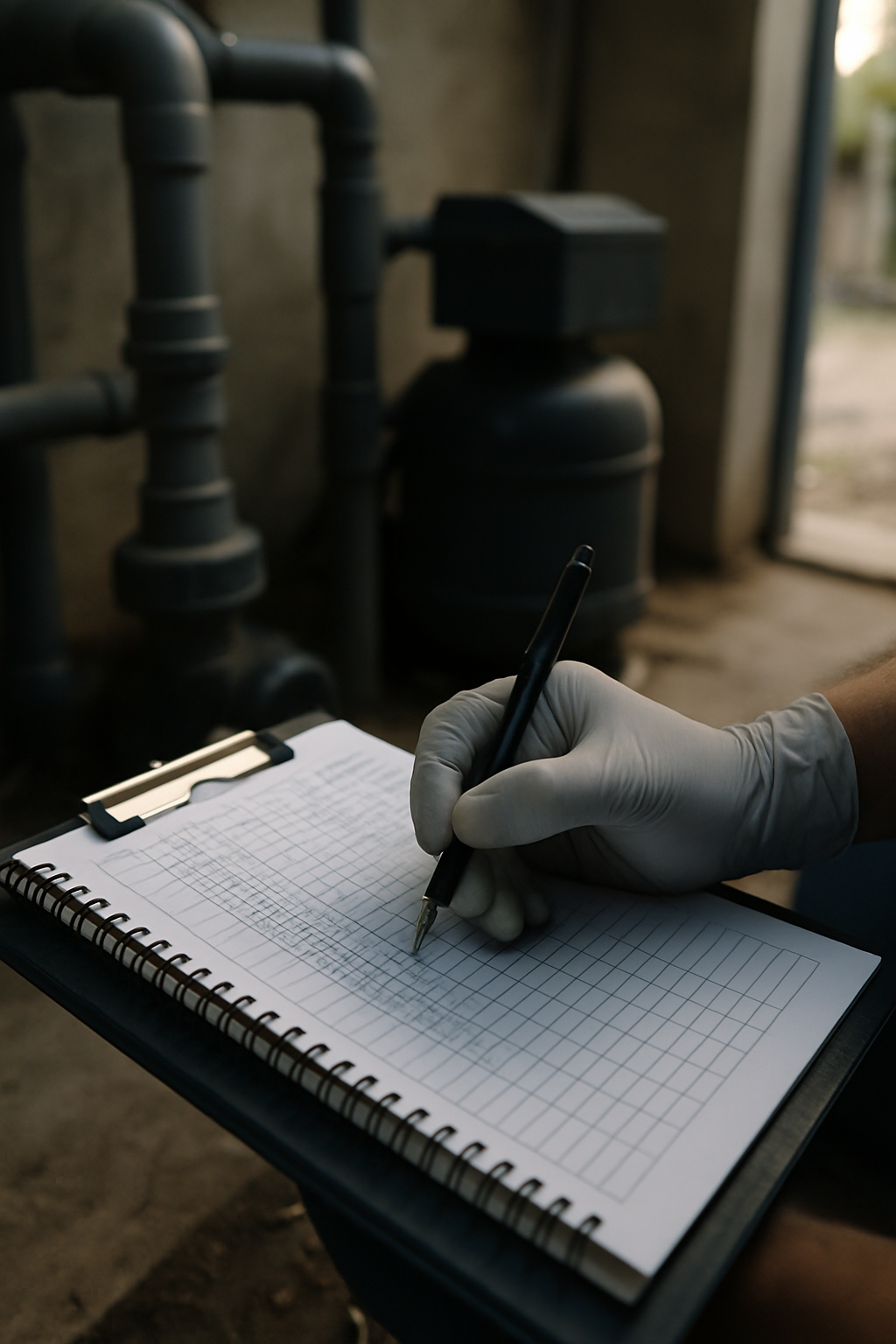 Directly illustrates the chemical logging and documentation work described in the compliance-system section without show