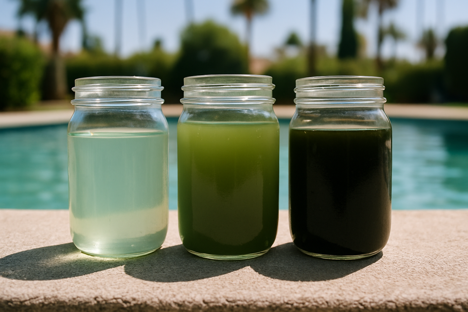 Visually communicates the diagnostic color spectrum described in the copy  -  light blue-green, opaque green, and dark b