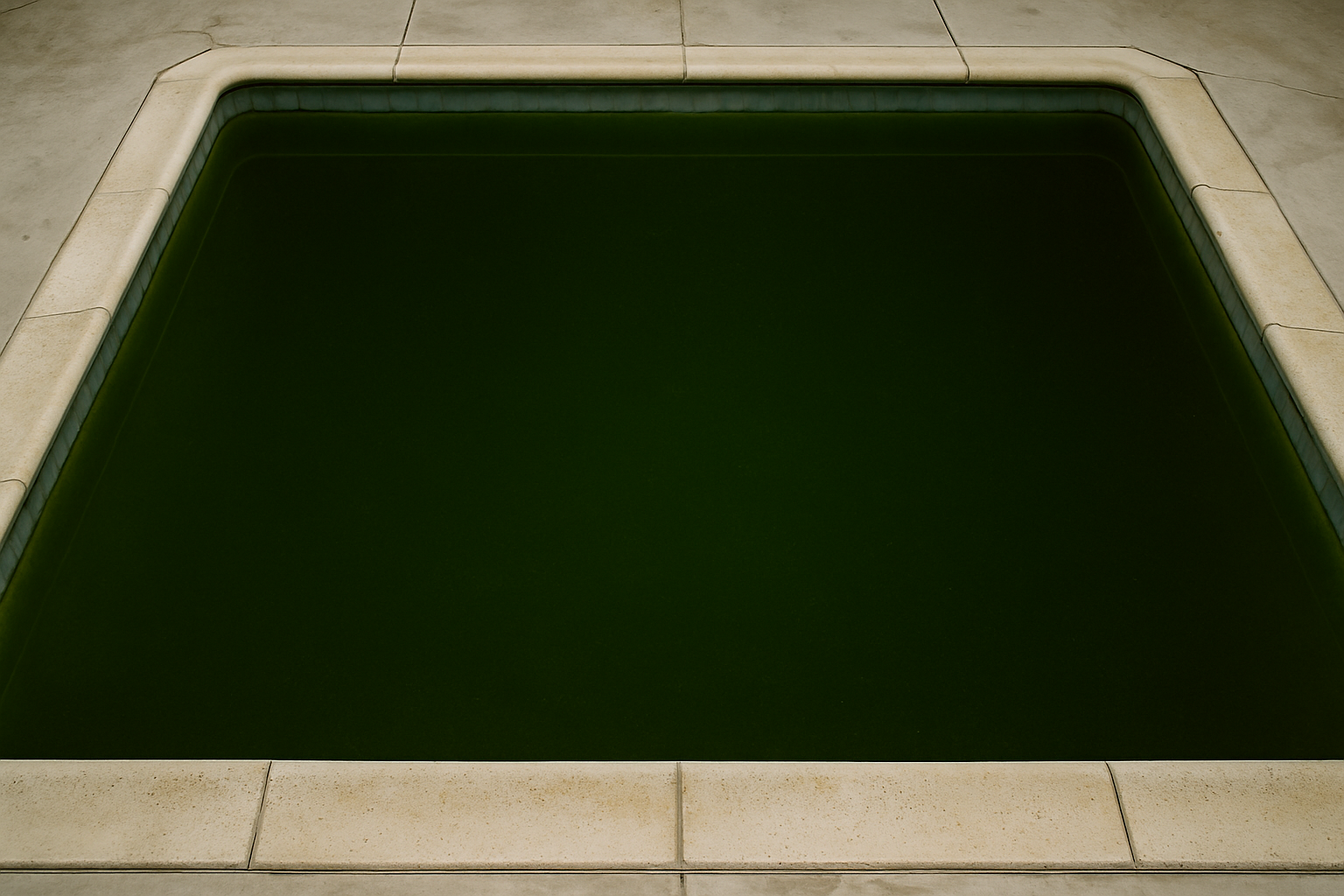 Illustrates the severe before-state described in the recovery section copy  -  opaque green with no floor visibility.