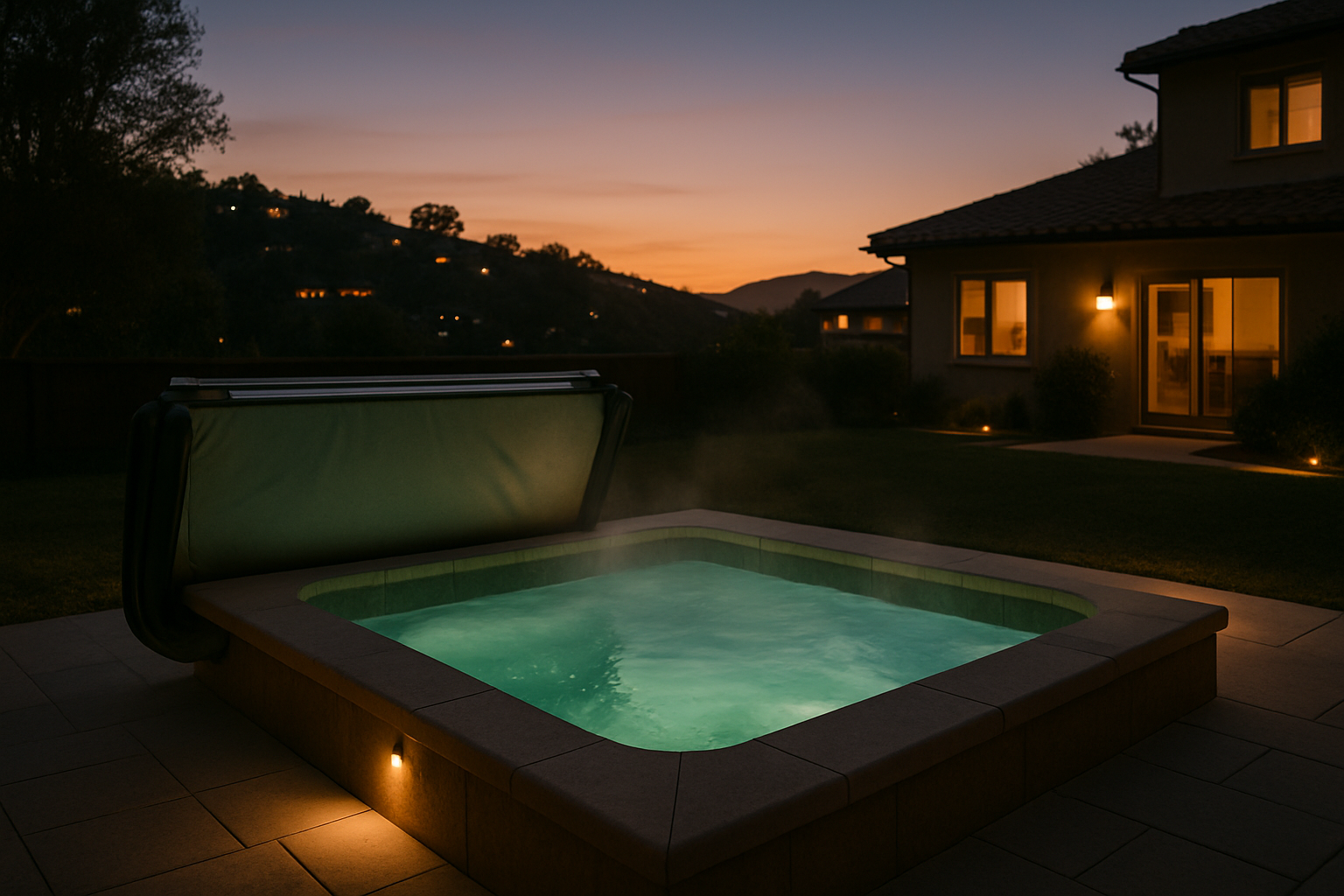 Captures year-round evening spa use specific to LA homeowners, matching the surrounding copy about consistent weekly use