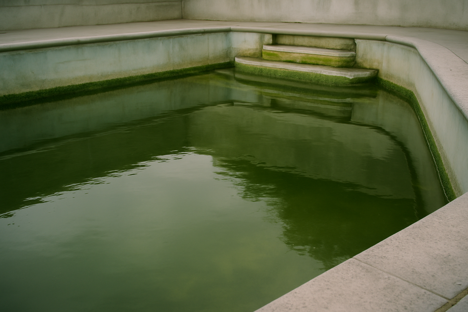 Provides a stark visual of the consequence of skipped service visits, directly matching the surrounding copy about green