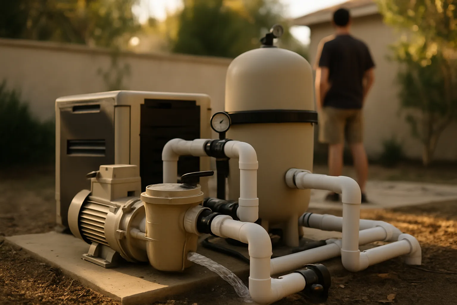 Shows equipment running under observation during a post-repair test cycle, matching the verification step described in t