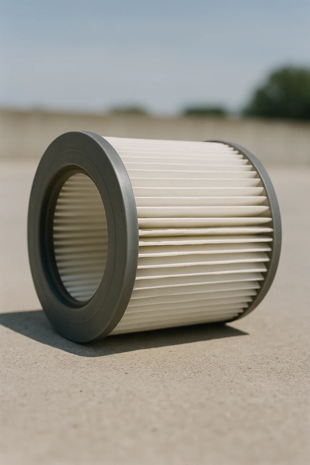 Gives a clear, unambiguous visual of a cartridge filter element to illustrate one of the three filter types the section 