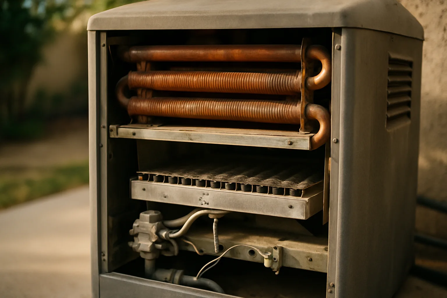 Illustrates the internal gas heater anatomy central to the section on what fails and why in gas units.
