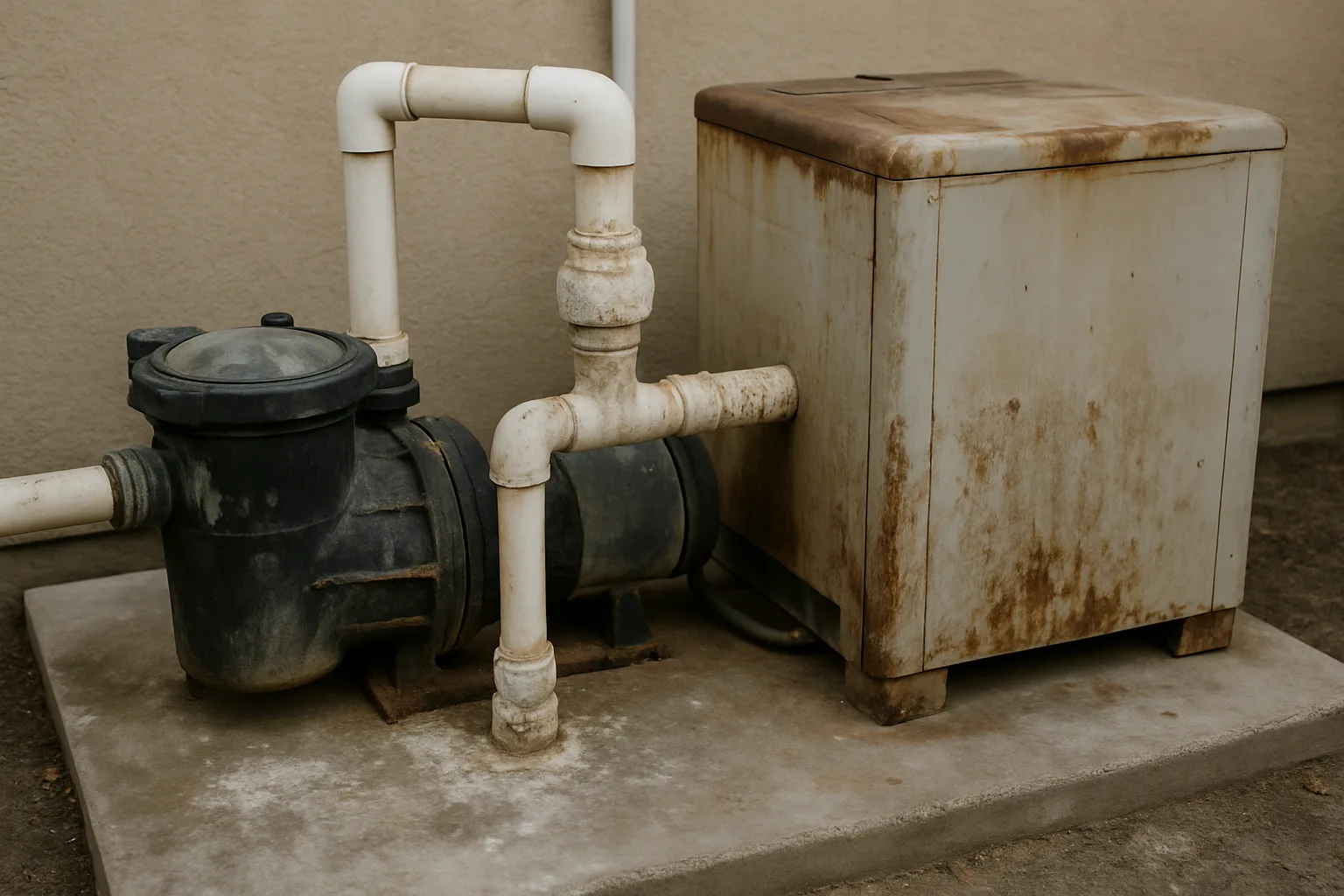 Visually anchors the hidden-condition argument  -  showing the kind of degraded equipment a specialized inspection uncov