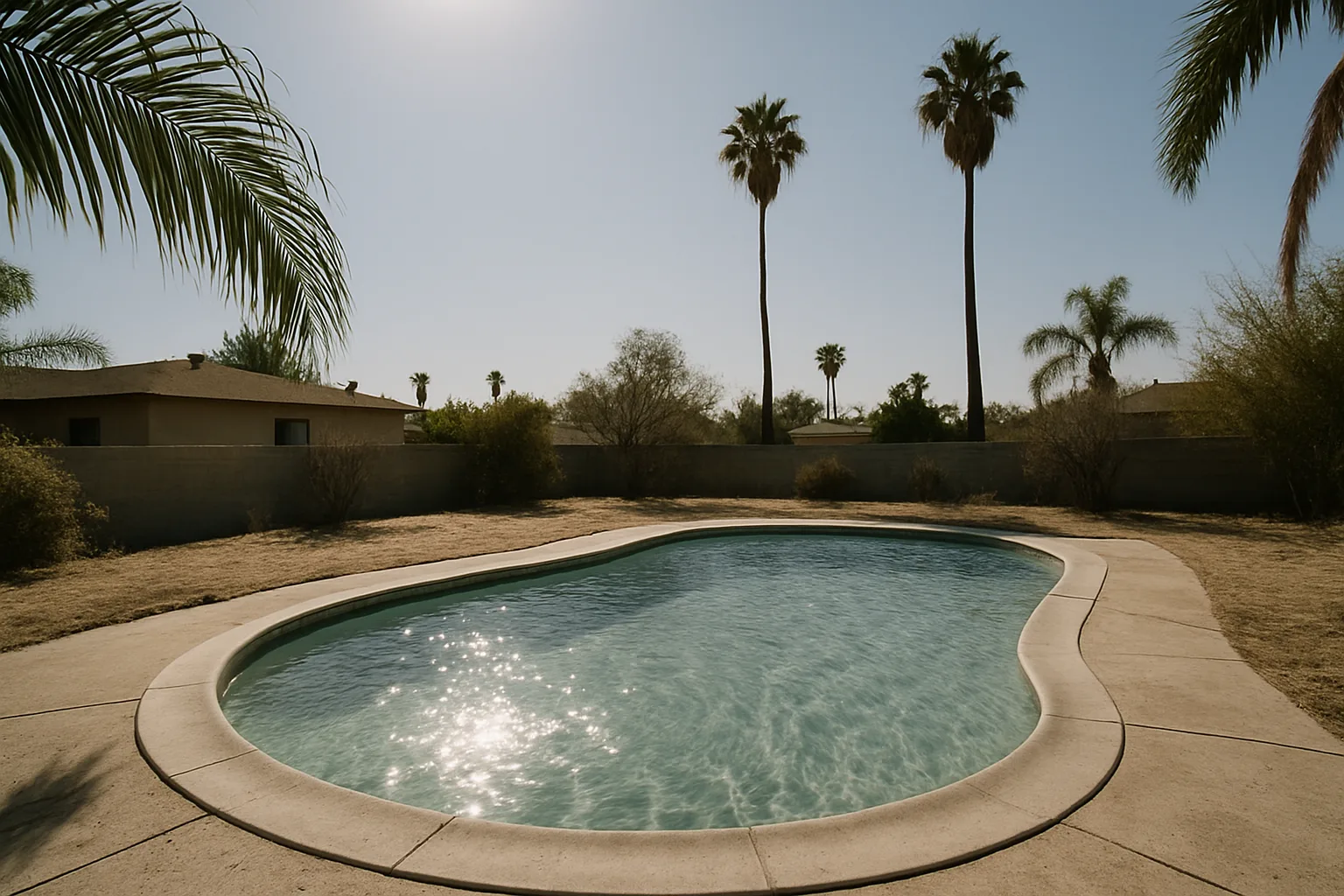 Illustrates the Southern California climate factors  -  intense sun, low humidity, wind  -  that make evaporation mimic 