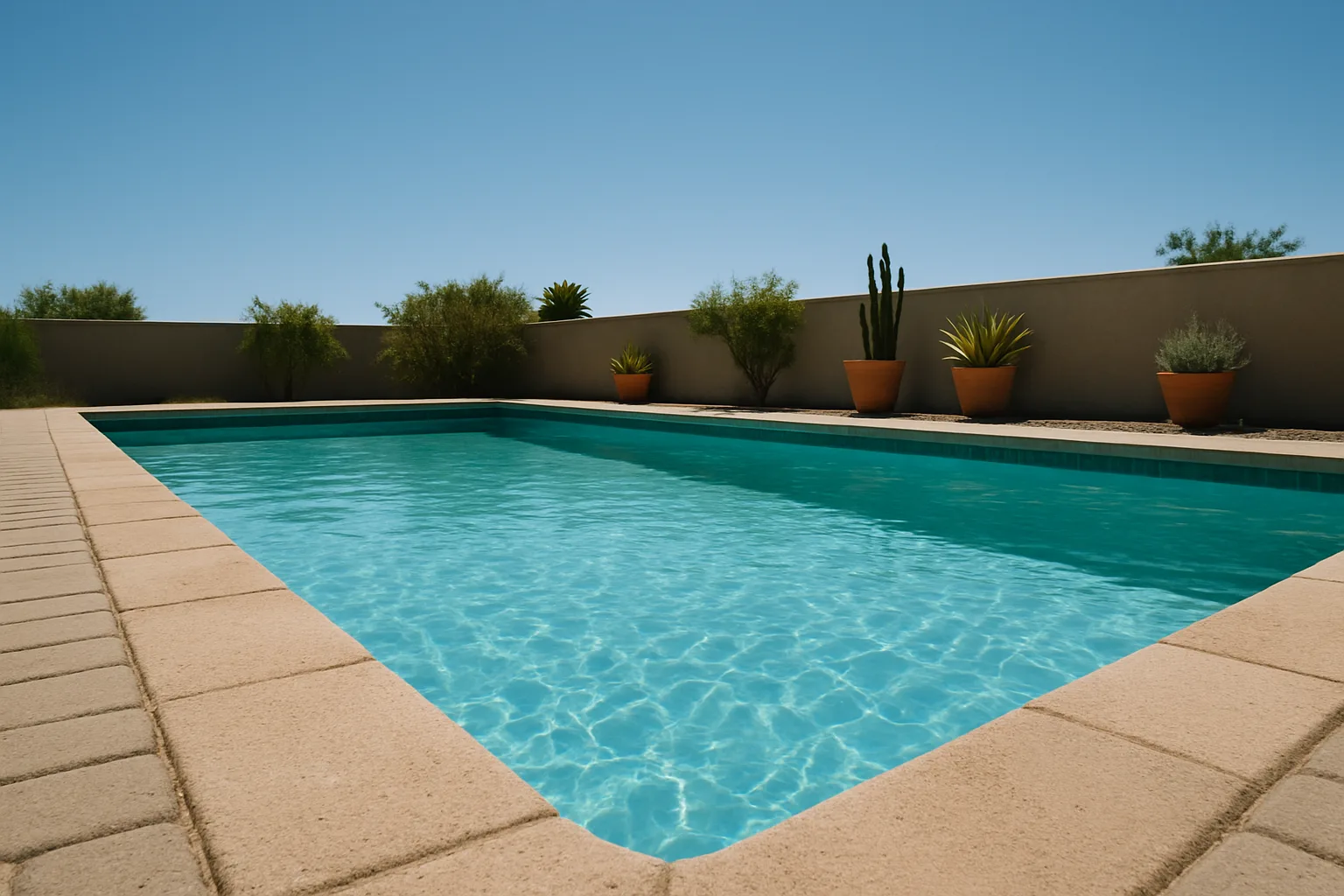 Conveys LA's year-round swim season and the appeal of consistently clean, soft saltwater under relentless sunshine.